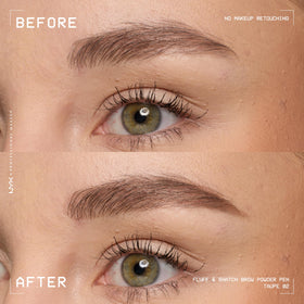 NYX PROFESSIONAL MAKEUP spoolie blending demo showing how to soften edges and diffuse color