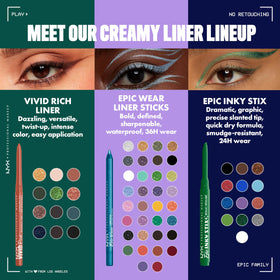 NYX PROFESSIONAL MAKEUP twist-up mechanism exposed to show no-sharpen, click delivery benefit