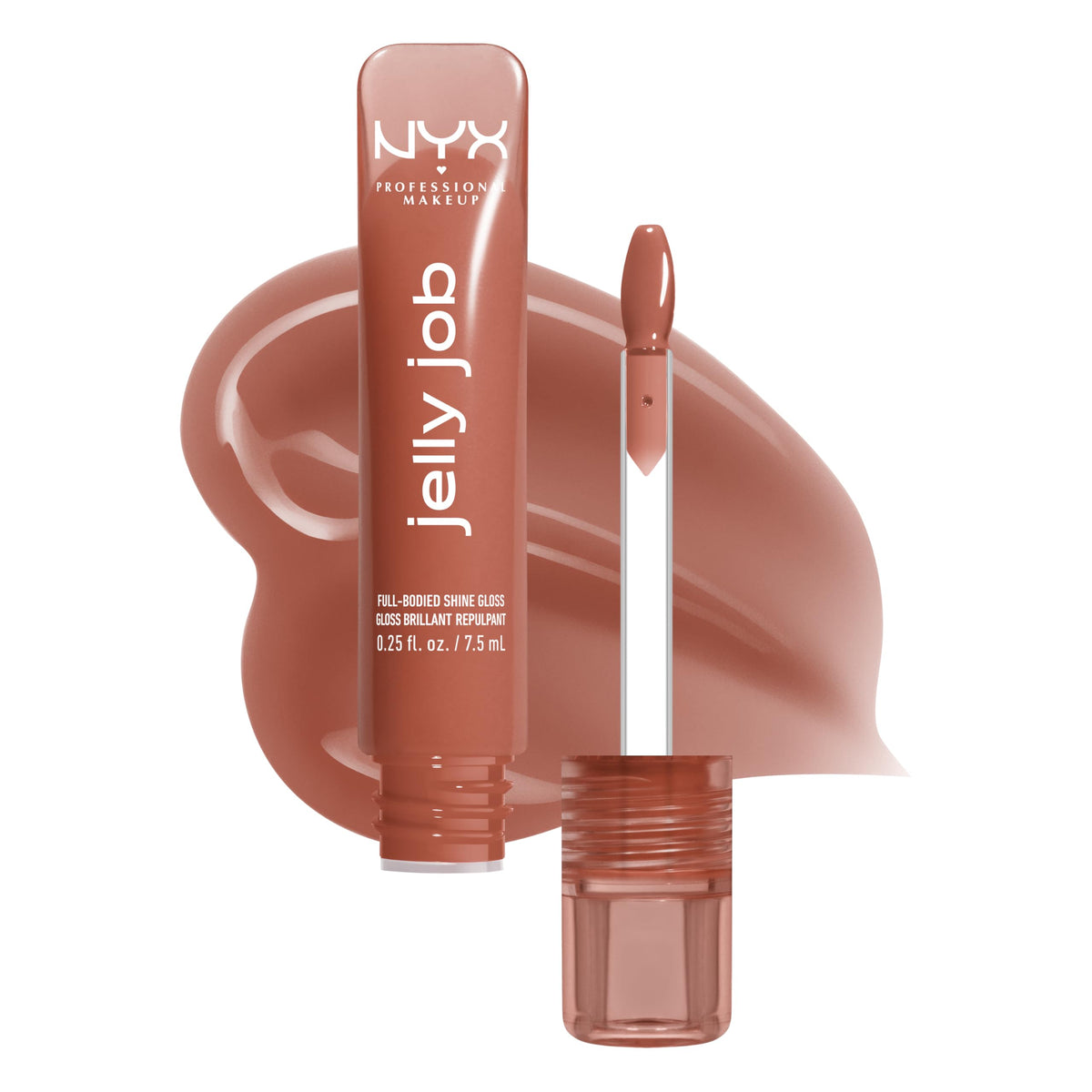 NYX PROFESSIONAL MAKEUP front packaging showing Toast N' Jelly gloss for glossy finish