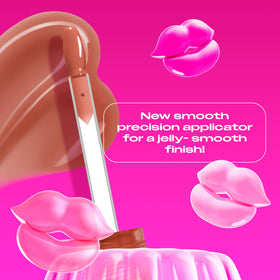 NYX PROFESSIONAL MAKEUP close-up jelly texture revealing glossy, non-sticky shine