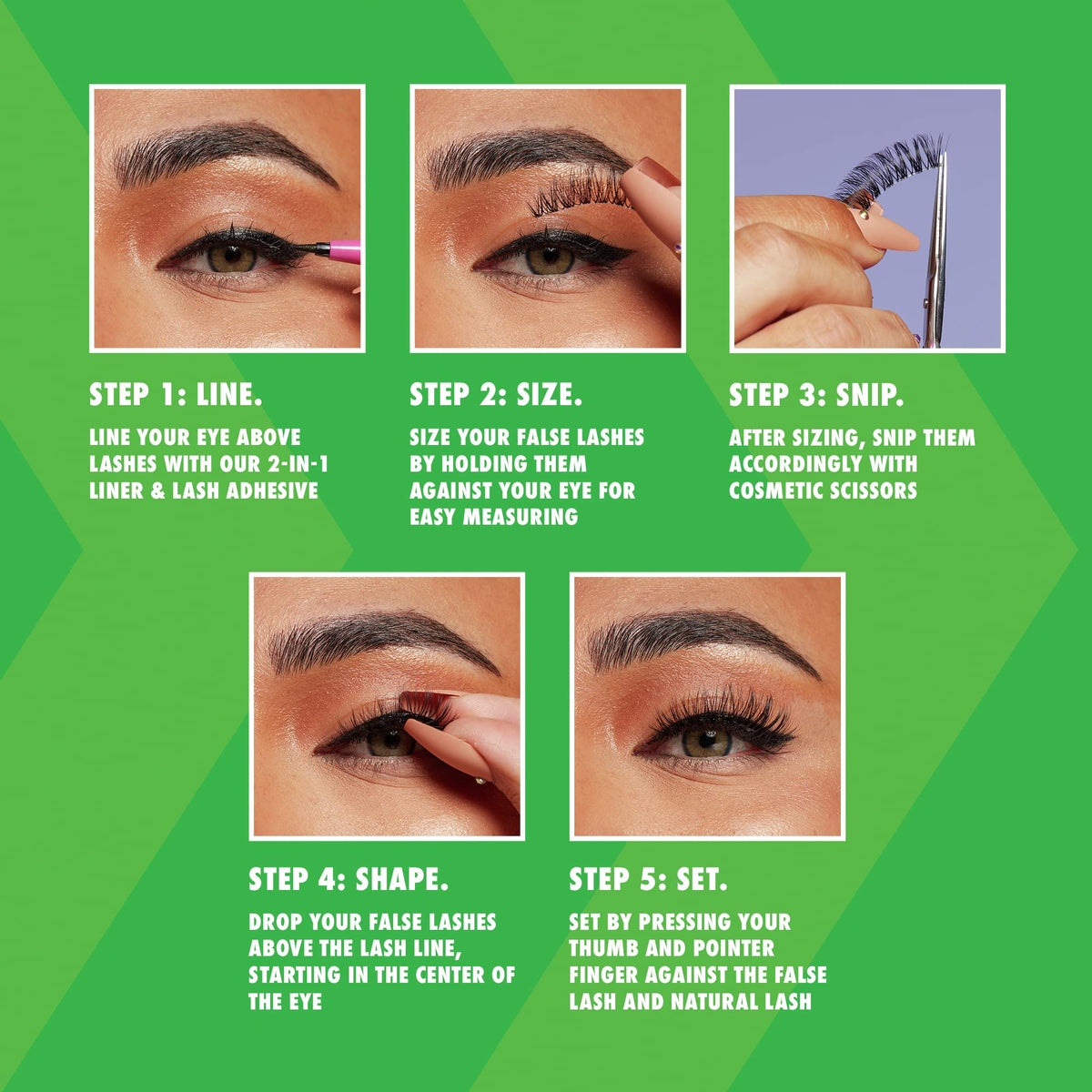 NYX PROFESSIONAL MAKEUP lash application using 2-in-1 liner adhesive for secure hold