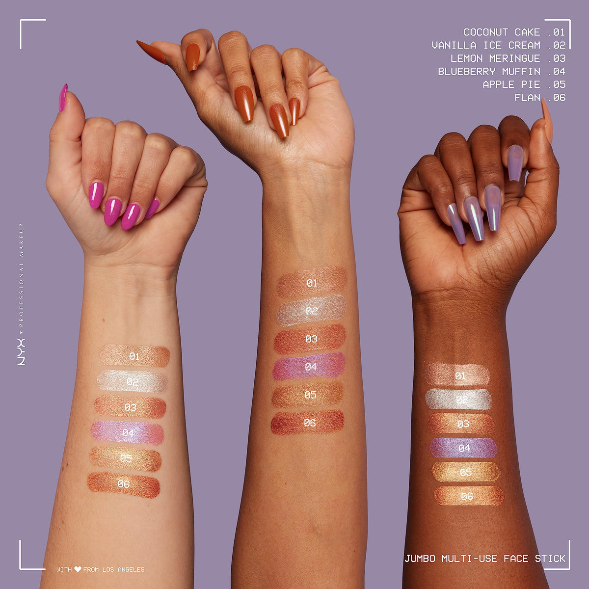NYX PROFESSIONAL MAKEUP texture close-up highlighting creamy formula and seamless application