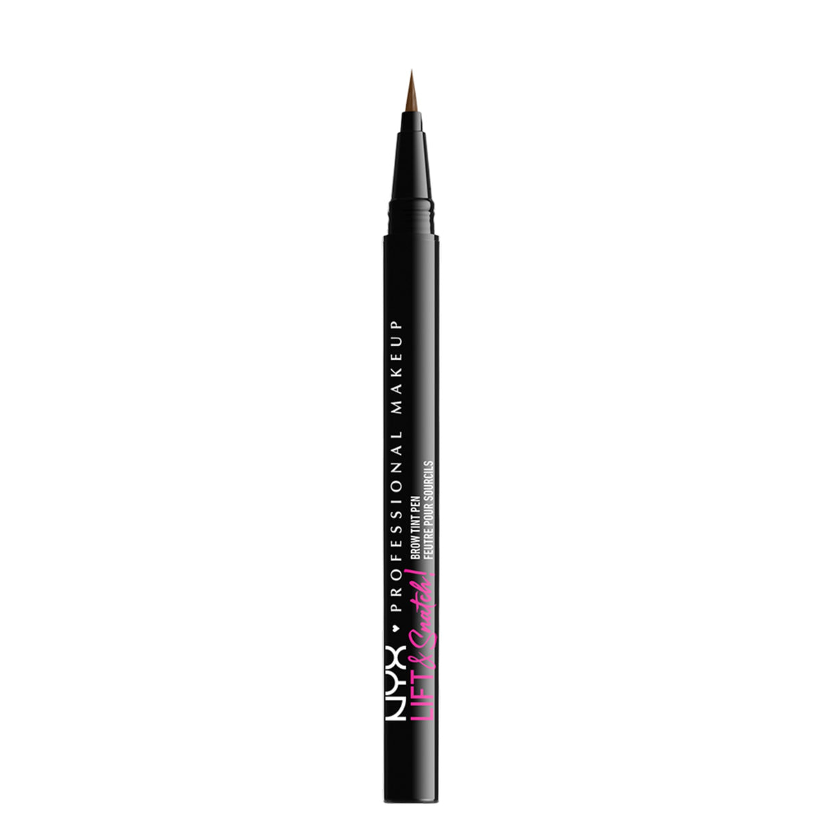 NYX PROFESSIONAL MAKEUP open cap revealing flexible tip for varied line widths