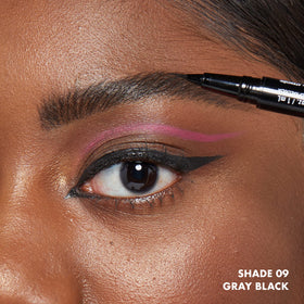 NYX PROFESSIONAL MAKEUP flatlay with pen and brow gel illustrating styling combinations