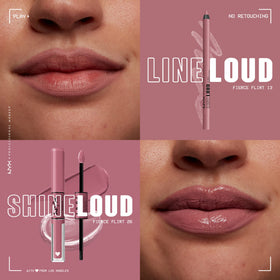 NYX PROFESSIONAL MAKEUP model applying Fierce Flirt lip liner for defined look
