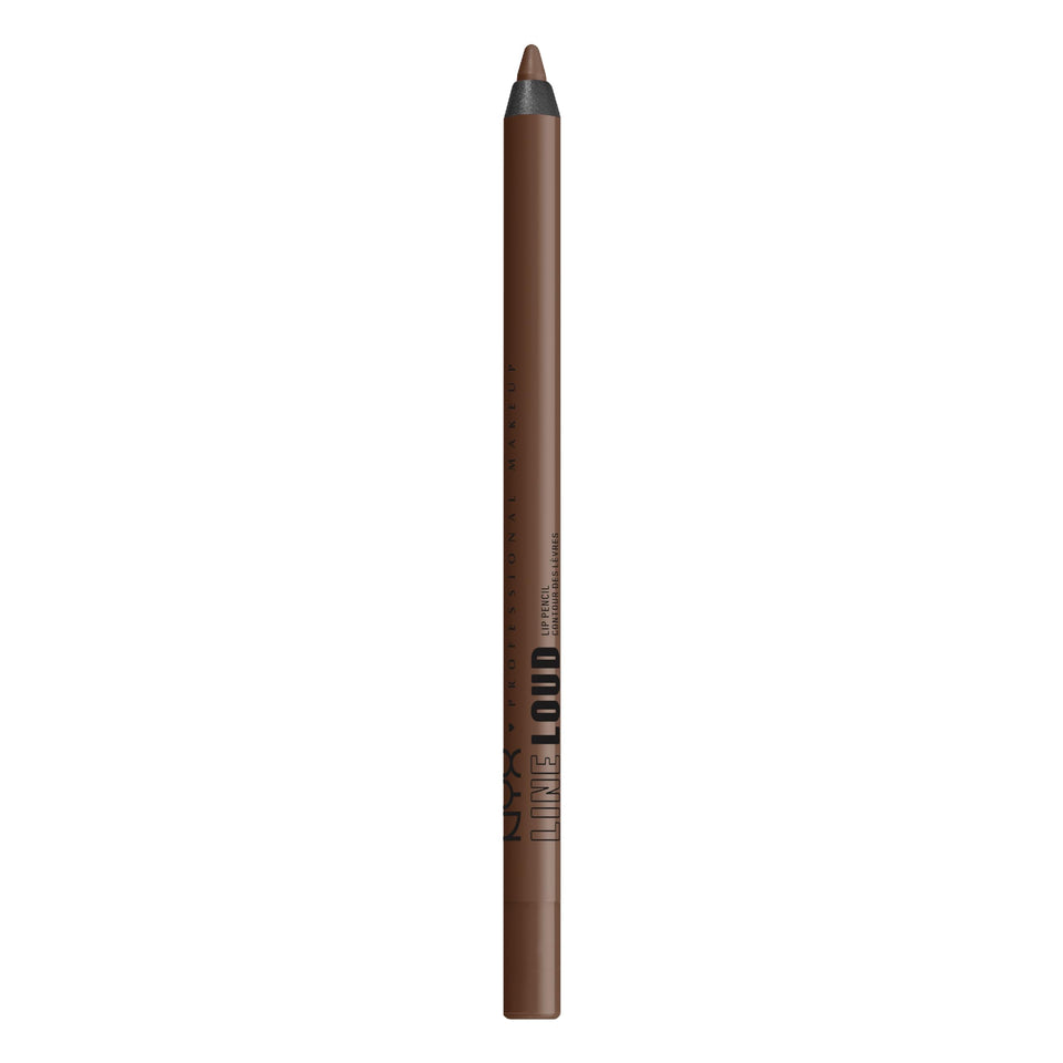 NYX PROFESSIONAL MAKEUP front view of Line Loud pencil showing Rebel Kind shade and precise tip