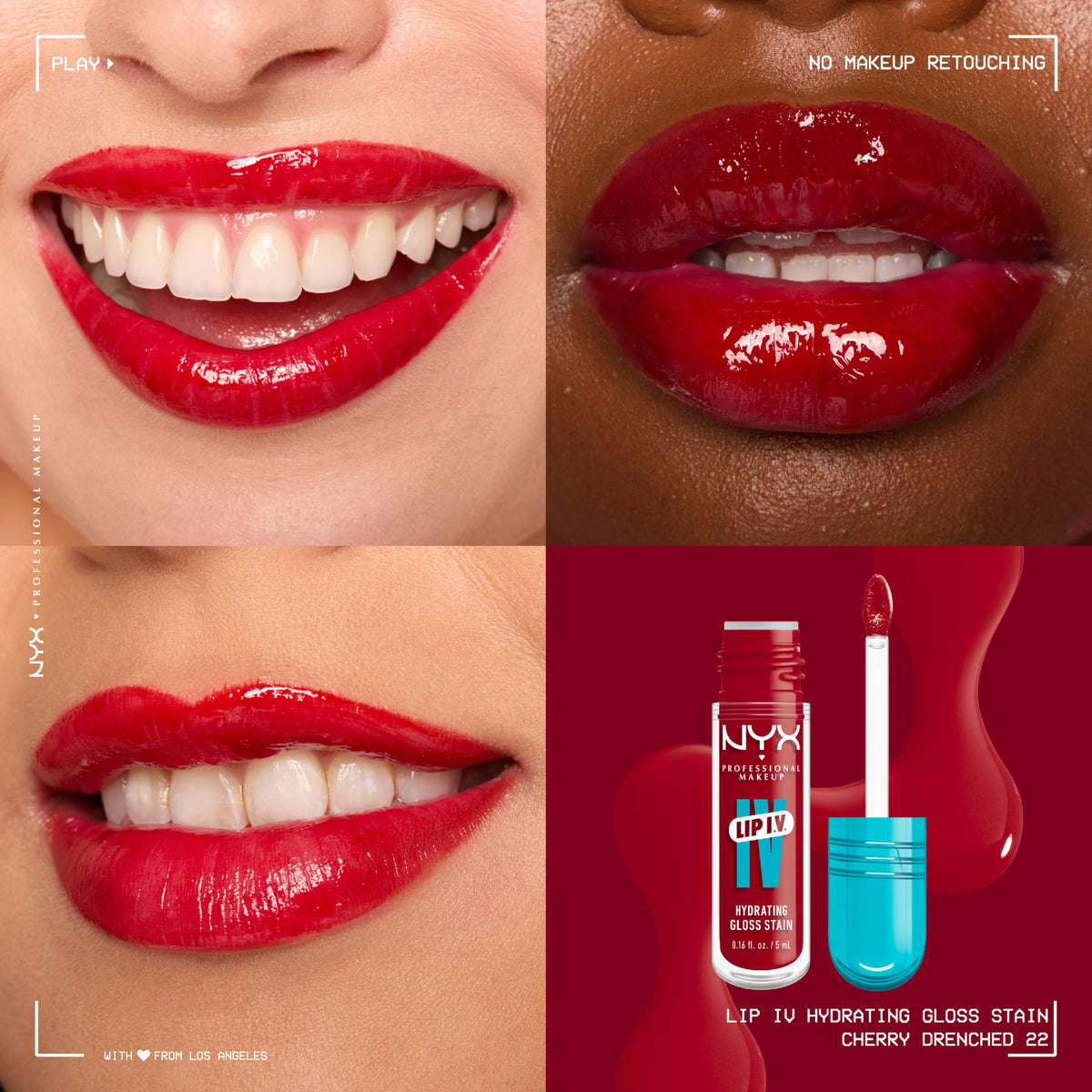 NYX Lip IV applicator close-up demonstrating precise drip-shaped tip for controlled application