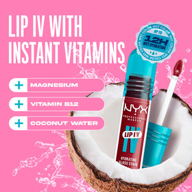 NYX PROFESSIONAL MAKEUP lips showing transition from gloss to natural stain