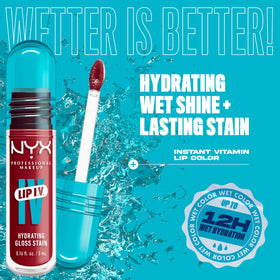 NYX PROFESSIONAL MAKEUP texture swipe showing glossy, lightweight pigment
