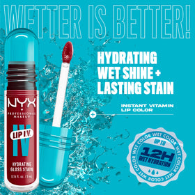 NYX PROFESSIONAL MAKEUP glossy texture close-up showing hydrating shine and smooth finish