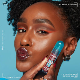 NYX PROFESSIONAL MAKEUP lifestyle shot in cafe, wearable everyday brown shade