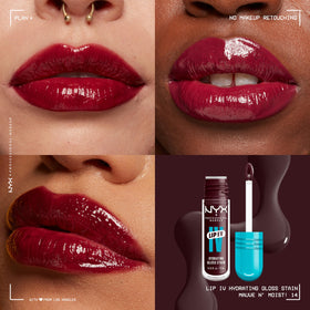 NYX lip iv doe-foot applicator loaded with mauve tint, precise applicator for easy one-swipe