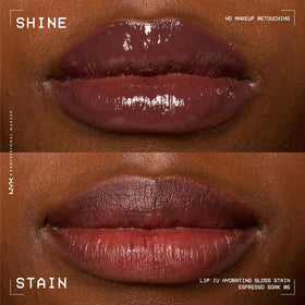 NYX PROFESSIONAL MAKEUP arm swatches of Espresso Soak, shows buildable color payoff