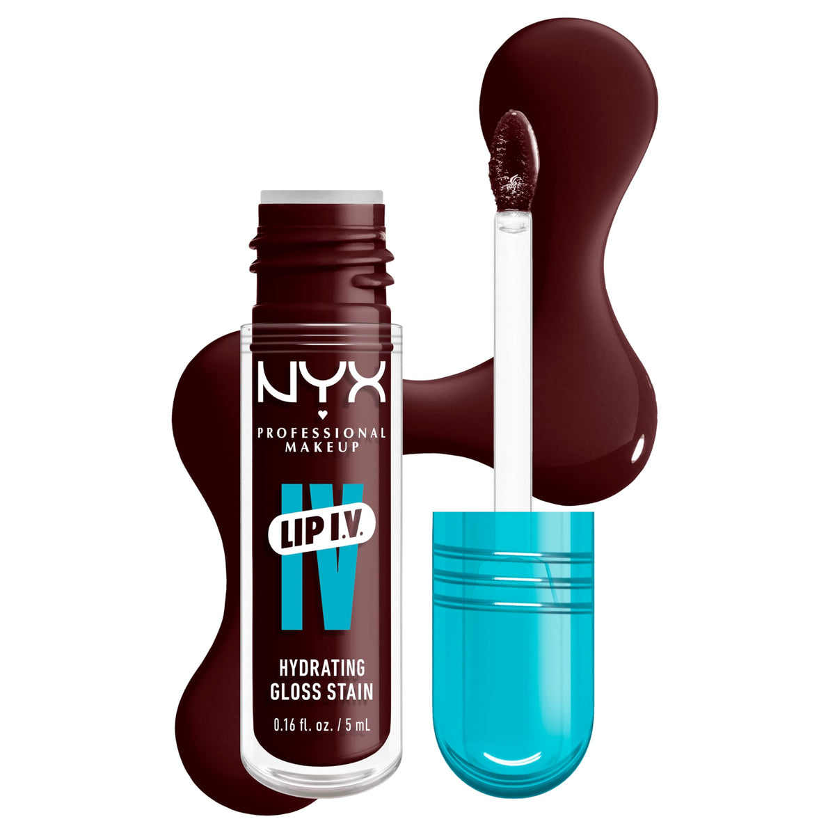 NYX PROFESSIONAL MAKEUP front packaging shows vibrant red shade and glossy finish benefit