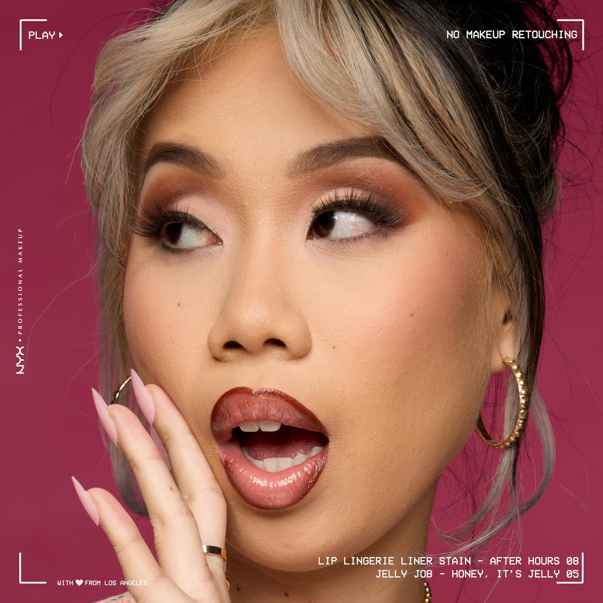 NYX PROFESSIONAL MAKEUP model wearing After Hours full-face view showing long-wear finish