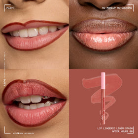 NYX PROFESSIONAL MAKEUP swatch of After Hours on skin demonstrating warm rose stain