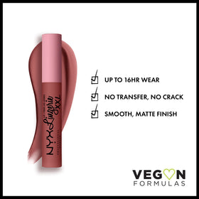 NYX Lip Lingerie applicator close-up demonstrating precise doe-foot for clean lines