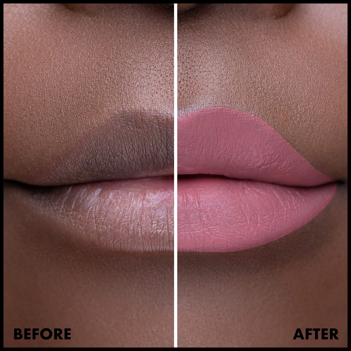 NYX Lip Lingerie swatches on skin showing Strip'd Down coral-beige shade and blendability