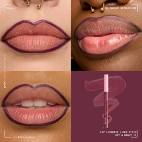 NYX PROFESSIONAL MAKEUP creamy stain texture swirled to show silk-like finish and blendability