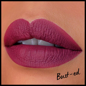 NYX PROFESSIONAL MAKEUP swatches on arm showing Bust-Ed purple-mauve payoff and blendability