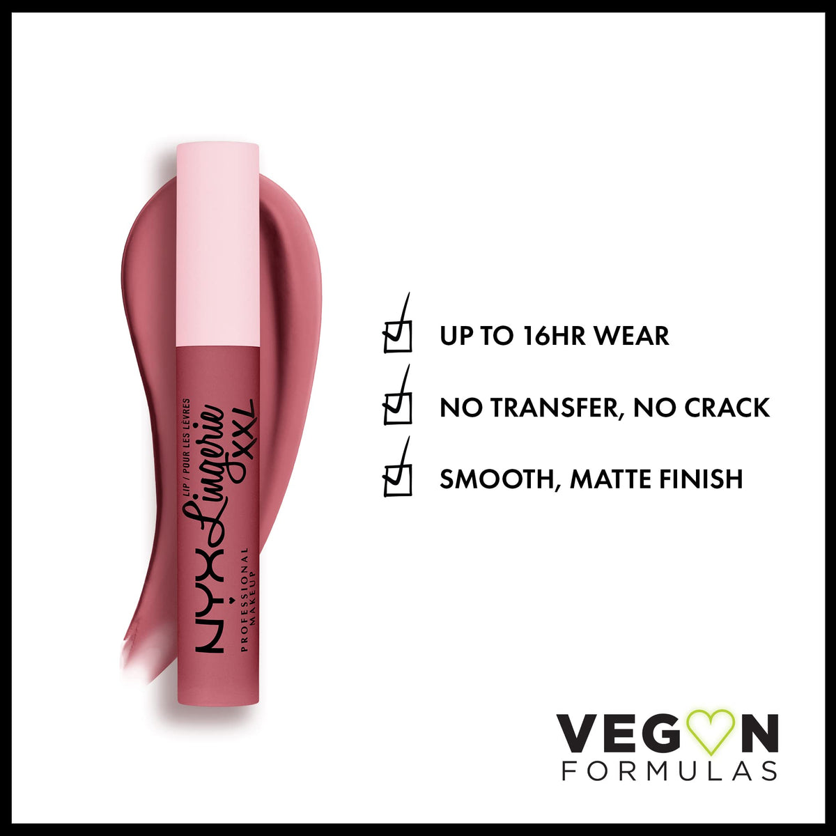NYX PROFESSIONAL MAKEUP applicator close-up displaying precision wand and creamy matte formula benefit