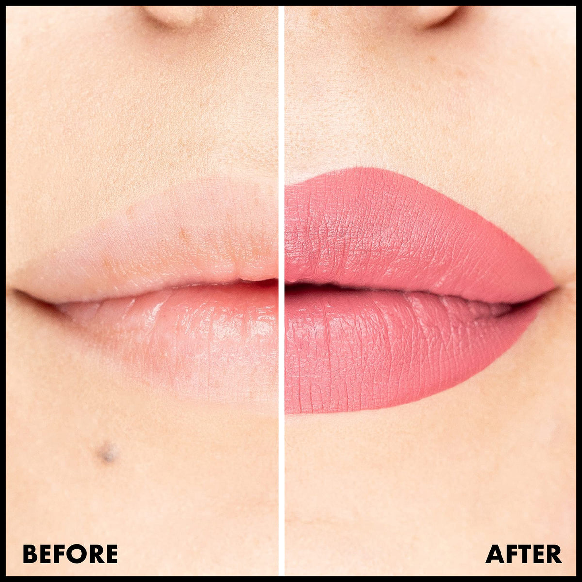 NYX PROFESSIONAL MAKEUP lips application closeup showing even matte finish and sculpted pout