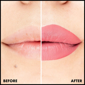 NYX PROFESSIONAL MAKEUP lips application closeup showing even matte finish and sculpted pout