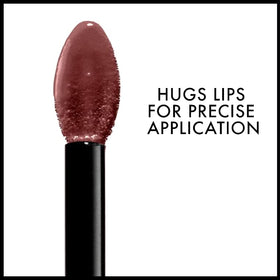 NYX PROFESSIONAL MAKEUP modeled evening look showing dramatic chocolate-brown lip impact