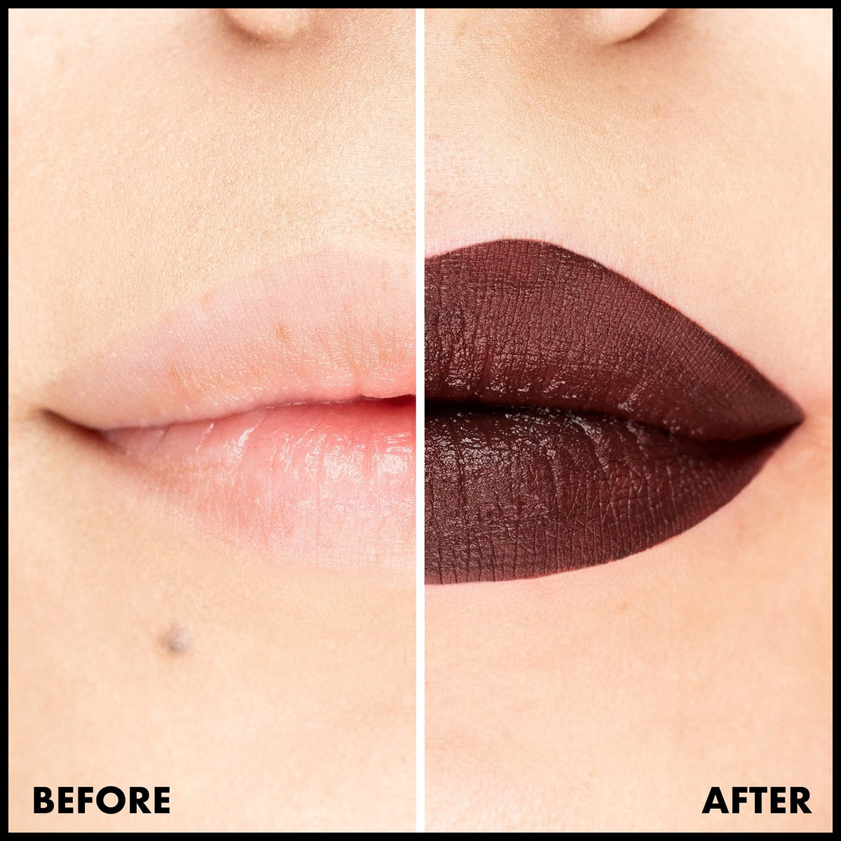 NYX PROFESSIONAL MAKEUP lips with full application showing bold deep-mesh color payoff benefit