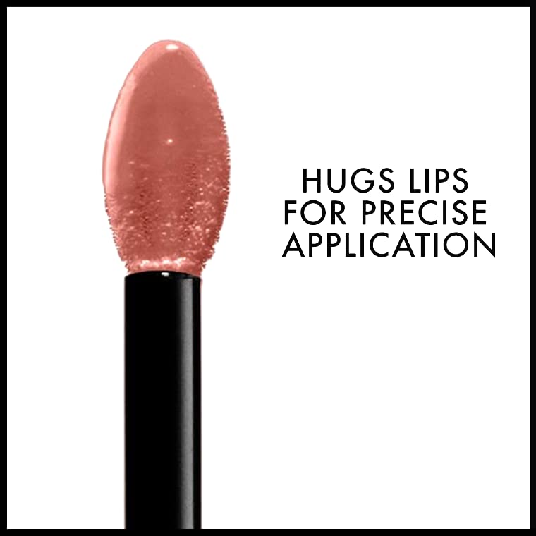 NYX Lip Lingerie XXL worn on model lips illustrating peach nude enhancement and natural look