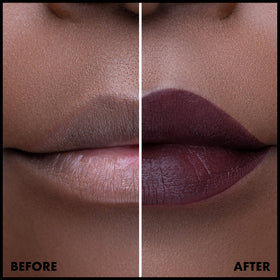 NYX PROFESSIONAL MAKEUP texture swipe on skin showing rich pigment and matte finish benefit