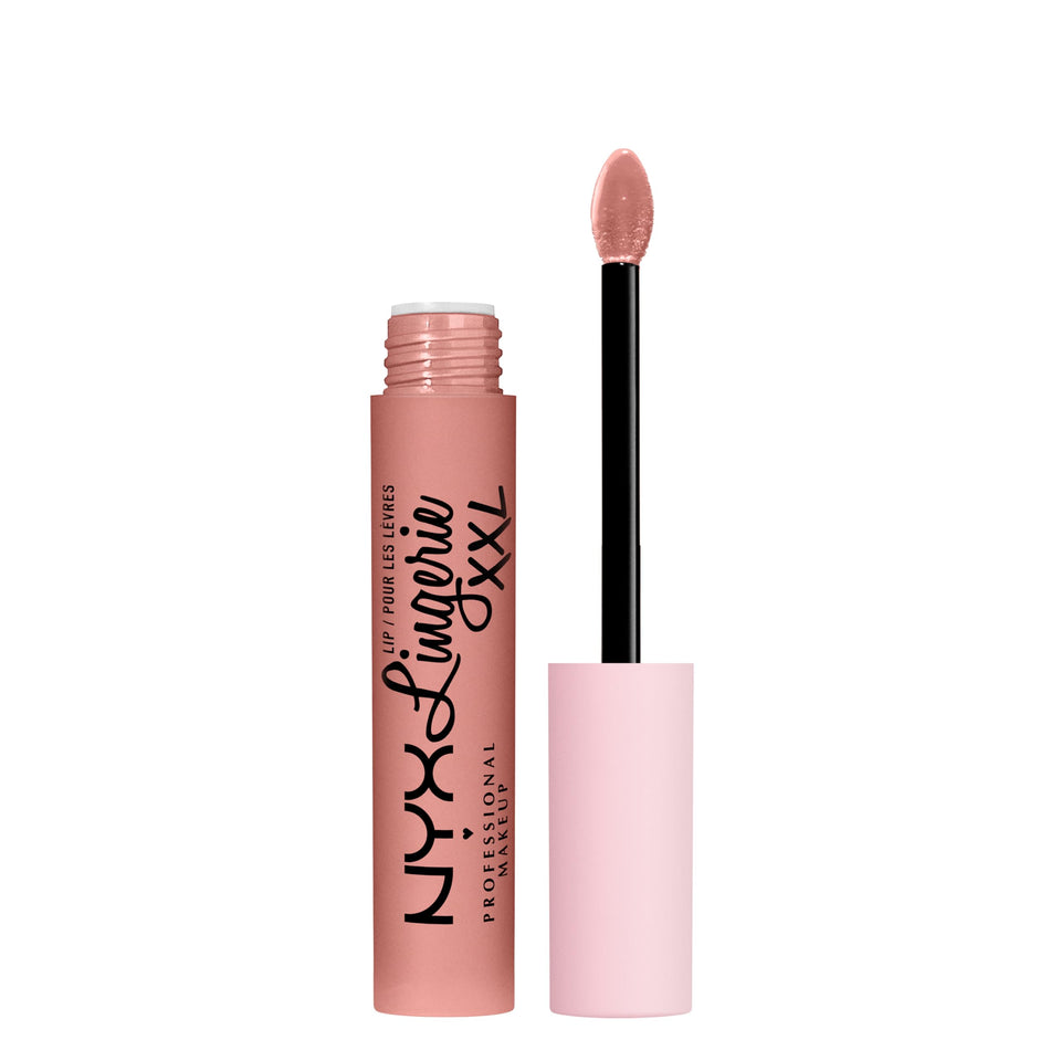 NYX PROFESSIONAL MAKEUP front packaging showing slim tube and shade, highlights longwear benefit