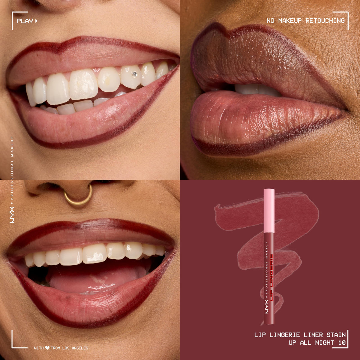NYX Professional Makeup liquid texture swatch showing smooth, silk-like finish