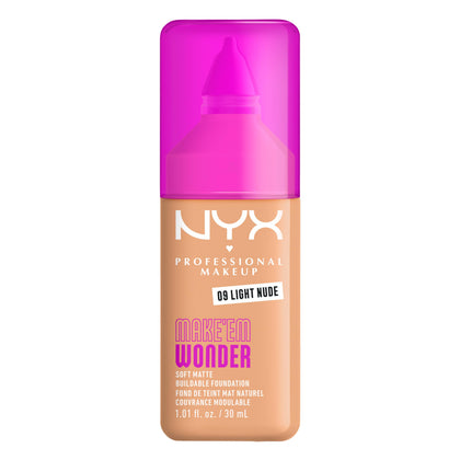 NYX PROFESSIONAL MAKEUP front bottle shot showing shade and label benefit