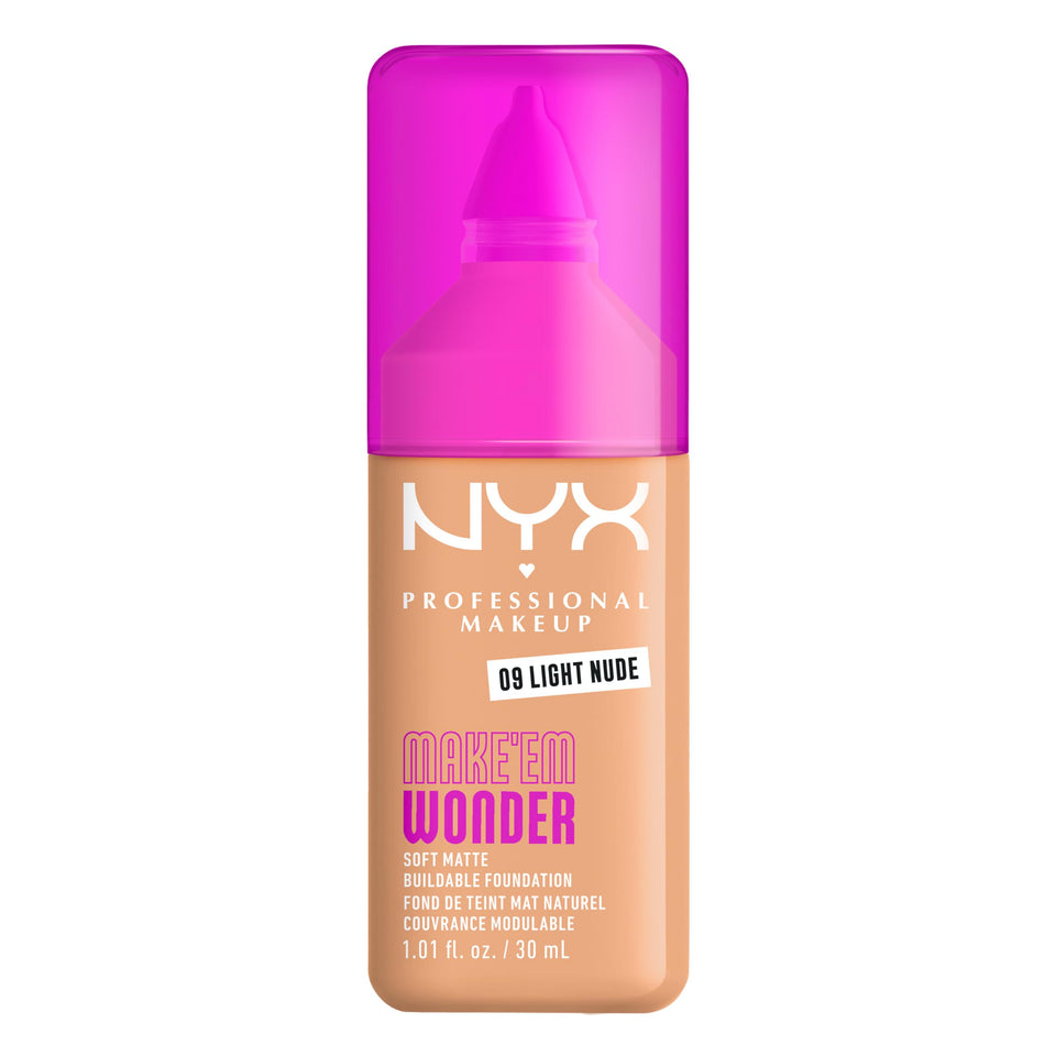 NYX PROFESSIONAL MAKEUP front bottle shot showing shade and label benefit
