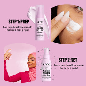 NYX PROFESSIONAL MAKEUP before and after skin comparison showing blurred pores benefit