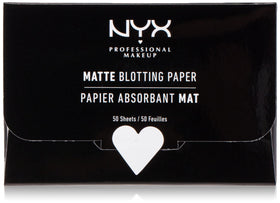 NYX PROFESSIONAL MAKEUP front packaging showing compact and 50 sheets for convenient matte touch-ups