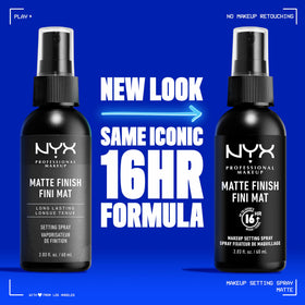 NYX PROFESSIONAL MAKEUP nozzle close-up demonstrating even fine mist