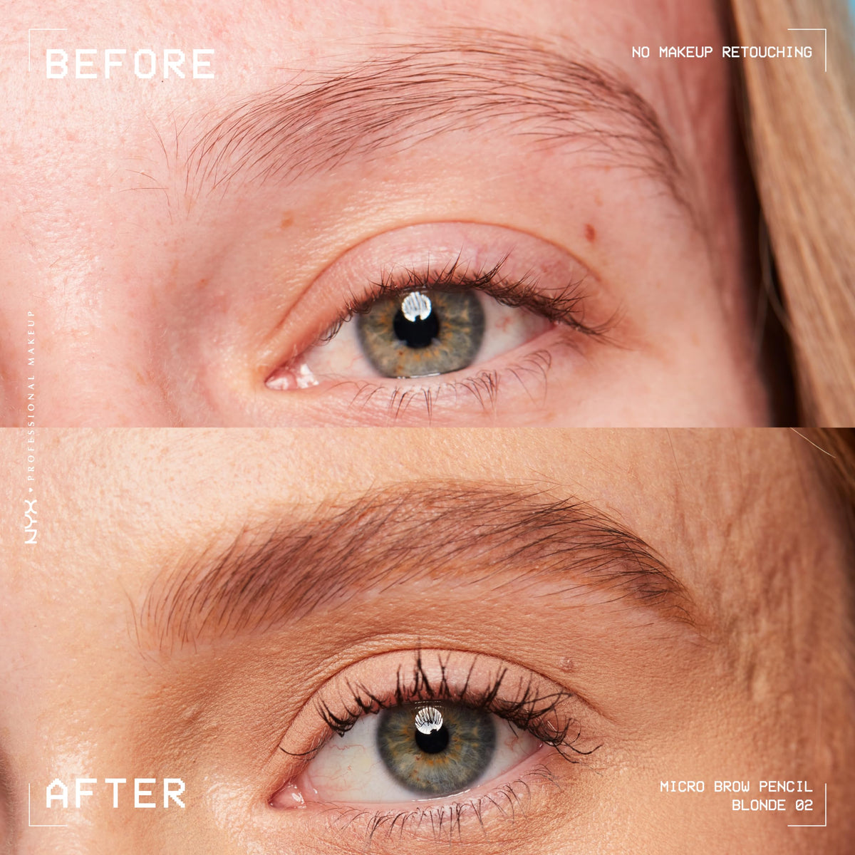 NYX PROFESSIONAL MAKEUP spoolie detail blending brow strokes for natural finish