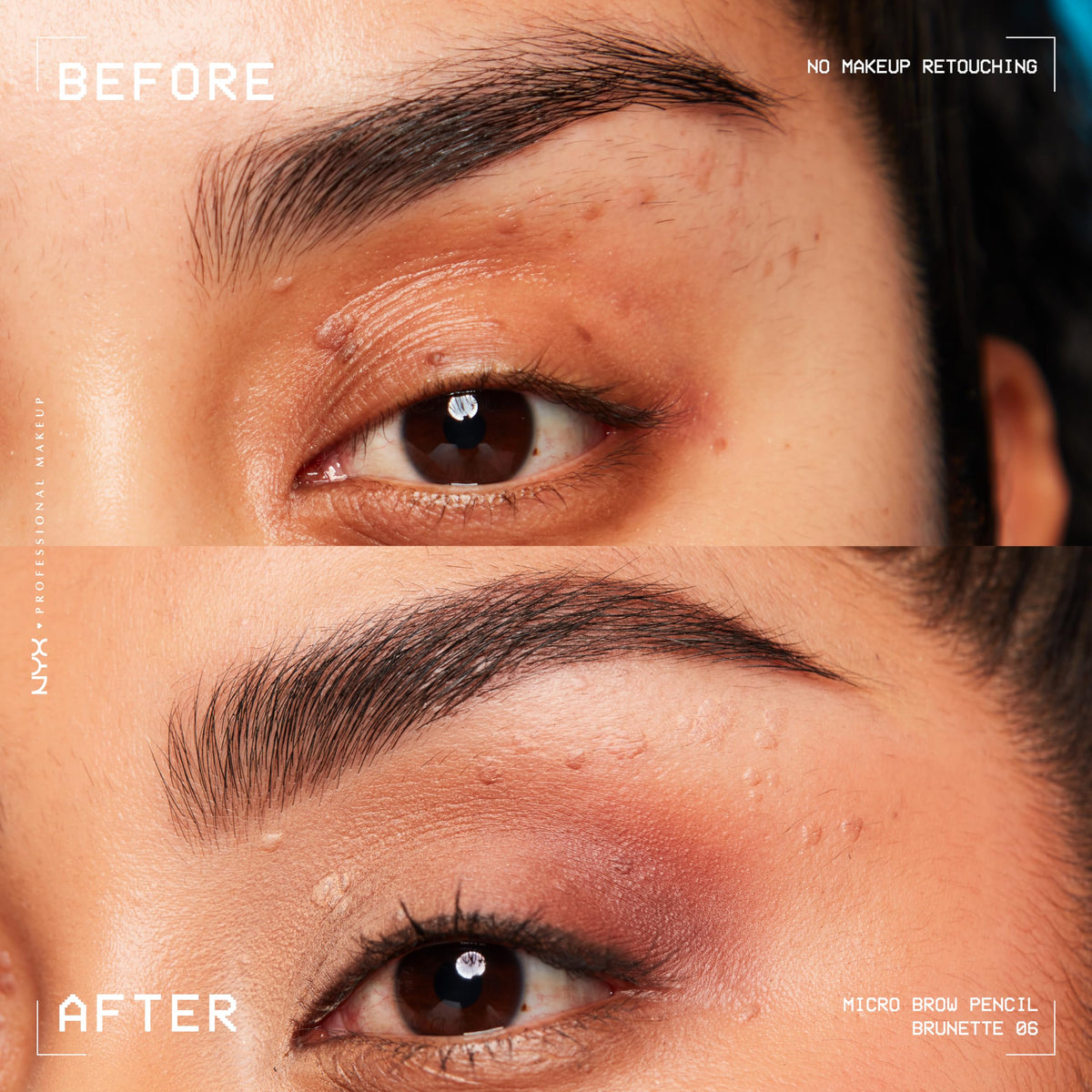 NYX PROFESSIONAL MAKEUP spoolie closeup blending brow product for a natural finish