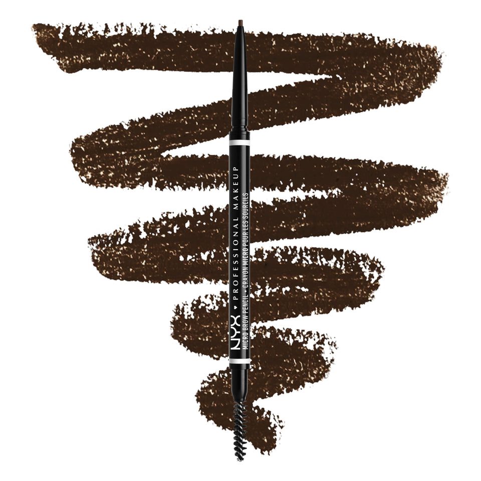 NYX PROFESSIONAL MAKEUP Micro Brow Pencil front packaging showing Espresso shade and slim profile benefit