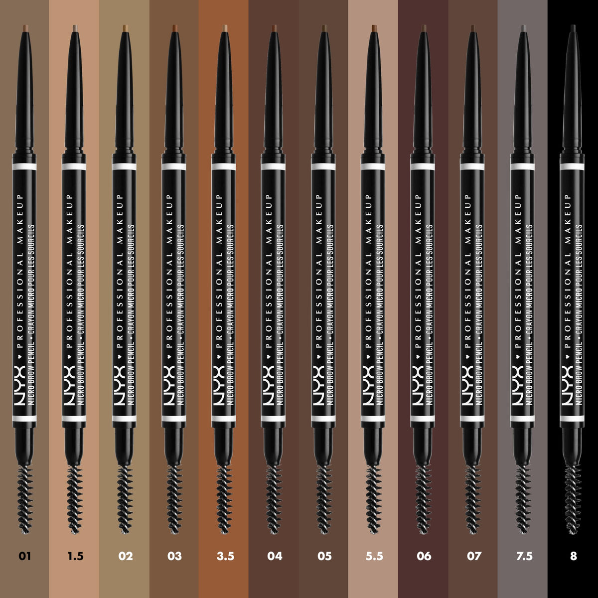 NYX PROFESSIONAL MAKEUP fine strokes of Espresso on skin demonstrating realistic hair texture