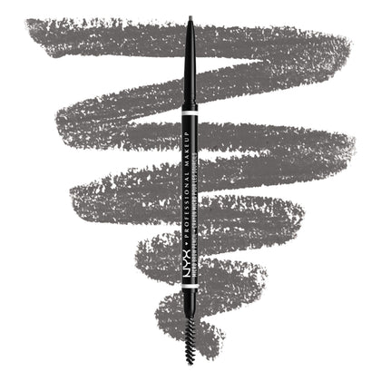 NYX PROFESSIONAL MAKEUP front packaging showing slim grey pencil, precise brows benefit