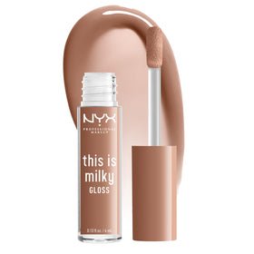 NYX PROFESSIONAL MAKEUP front packaging showing cookies & milk shade and glossy finish