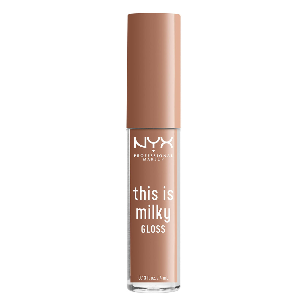 NYX PROFESSIONAL MAKEUP gloss on model lips illustrating cool beige nude and hydration