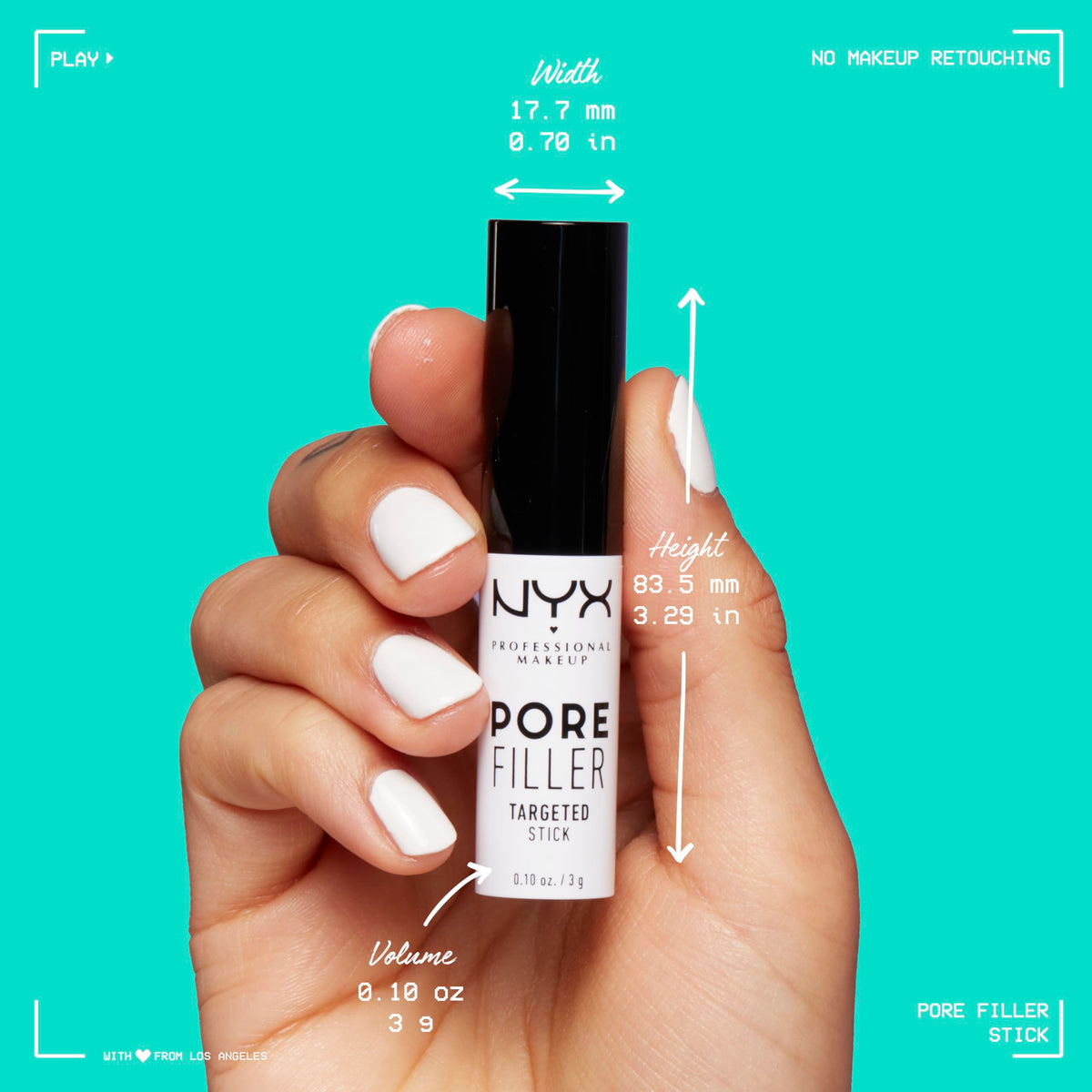 NYX PROFESSIONAL MAKEUP primer stick in makeup bag showing travel-friendly concealment benefit