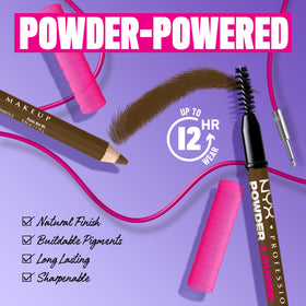 NYX PROFESSIONAL MAKEUP pencil held in hand showing compact size and travel convenience