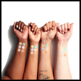 NYX PROFESSIONAL MAKEUP arm swatches demonstrating shade range and mixability for precise matching