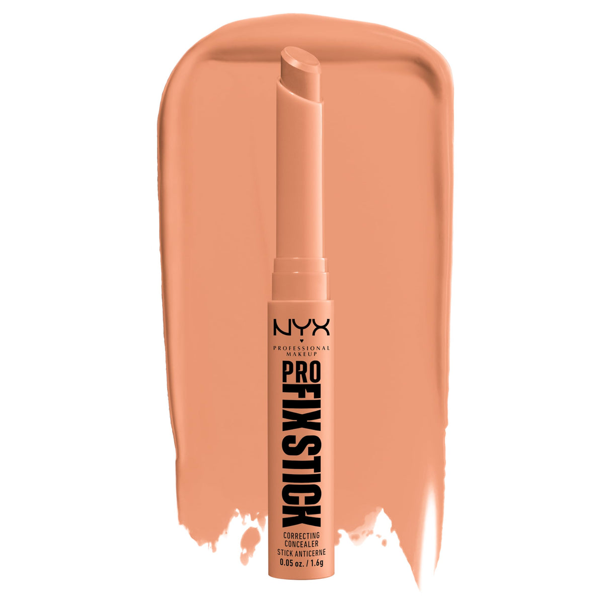 NYX PROFESSIONAL MAKEUP front view of Pro Fix Stick Dark Peach showing packaging and shade