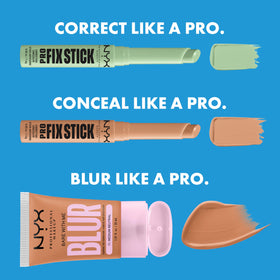 NYX PROFESSIONAL MAKEUP Pro Fix Stick inside a makeup bag, on-the-go correcting solution